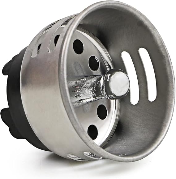 Highcraft 97733 Stainless Steel Junior Duo Strainer/Stopper (1.5 inch) -Replacement Basket for Bar and Prep Sinks Drains