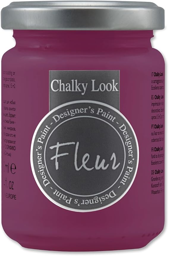 Fleur Chalky Look Paint - Primary Magenta, 4.4 oz jar