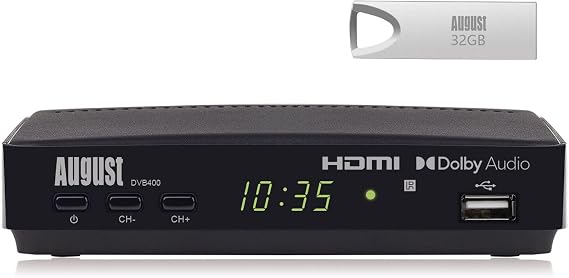 August DVB400 Set-Top Box Receiver with Freeview HD Recorder
