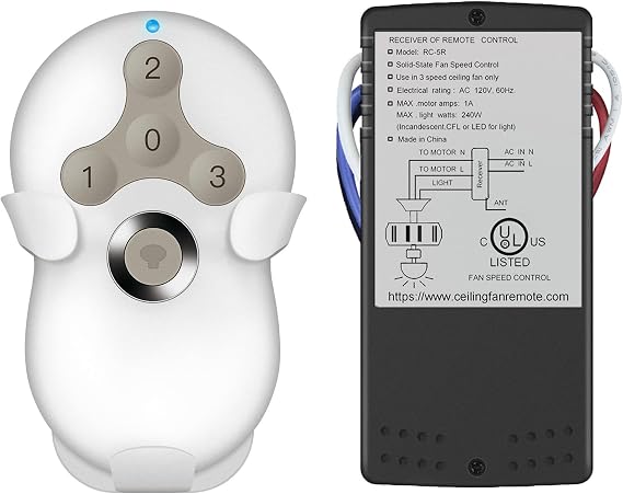Universal Ceiling Fan Remote Control Kit with Receiver