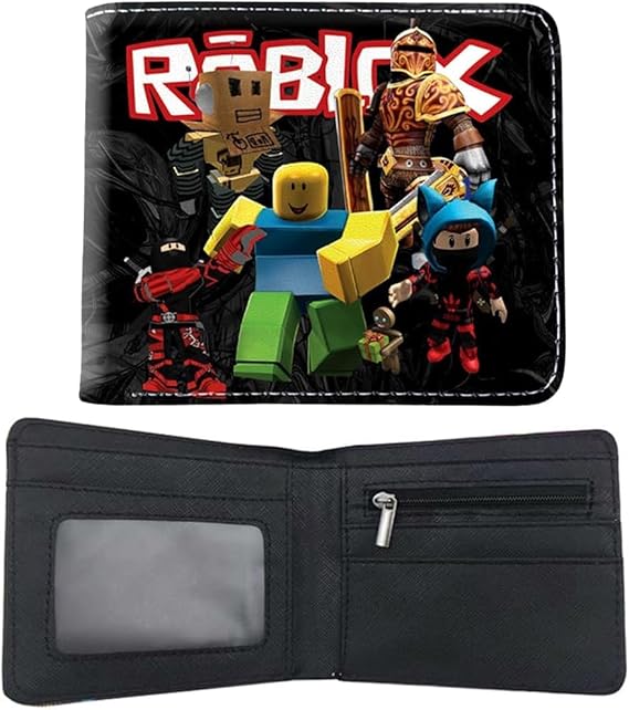 Roblox Anime Cartoon Character PU Leather Wallet – Bifold Short Wallet with ID Window, Coin & Card Holder – Travel Purse for Kids & Teens, Perfect for Birthdays, Holidays, Gamers