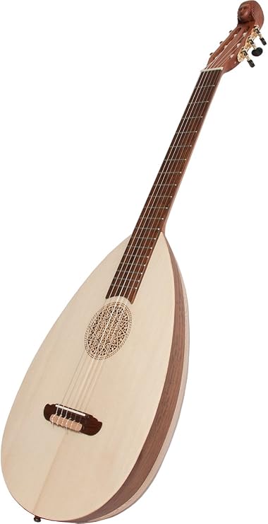 Lute-Guitar, 6 String, Variegated, Gears