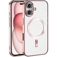 Coverzone Compatible with Apple iPhone 16 Case Camera Showing Protected Logo A stylish design with bright color edge lines Colored Z-Omega Cover RoseGold