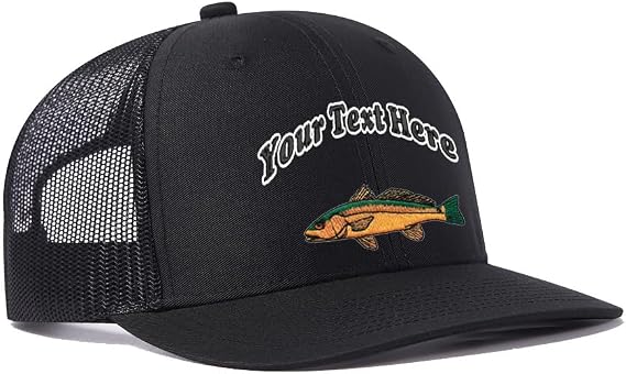 Custom Red Drum Fish Embroidered 112 Trucker Hats for Men Women Design Your Own Text Mesh Snapback Baseball Dad Hat