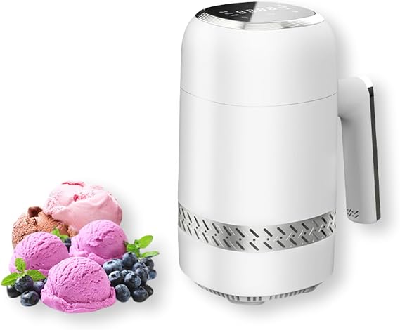 Electric Automatic Ice Cream Maker Machine, Frozen Yogurt Machine for Homemade Sorbet, Custard, Gelato and Maker, Protable Ice-cream Makers Without Pre Freezing, Easy to Clean