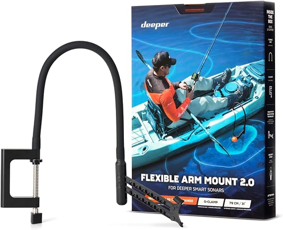Deeper Kayak Flexible Arm Fish Finder Mount 2.0 Compatible with Chirp and PRO Series