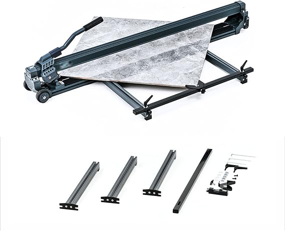 Professional Ceramic Tile Cutter, Adjustable Manual Floor Tile Cutting Machine with Transport Handle and Wheels for 800/1200mm Large Tiles