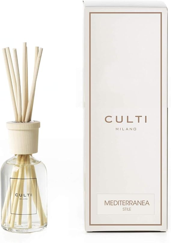 Culti Diffuser Sticks Stile 100 ml Milano | Mediterranean fragrance, Amara, Lemon and Neroli orange - Duration 3 Months - Size from 10 to 20 sqm
