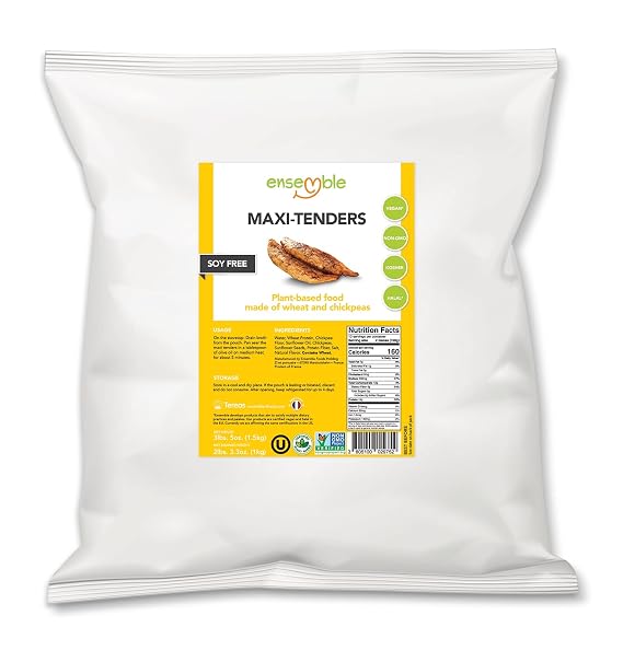 EnsembleTM Plant-Based Meat Alternative Maxi Tenders 3.30 lbs (1.5 kg) | Shelf-Stable | Non-GMO | Soy Free | 100% Vegan | Kosher, Halal
