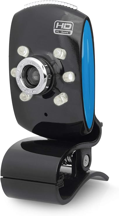 Digital Innovations 32343 Chat Cam Web Cam | Built-in microphone, plug-and-play USB, low-light LEDs, adjustable clip for laptop monitor desktop use, video calling webcam