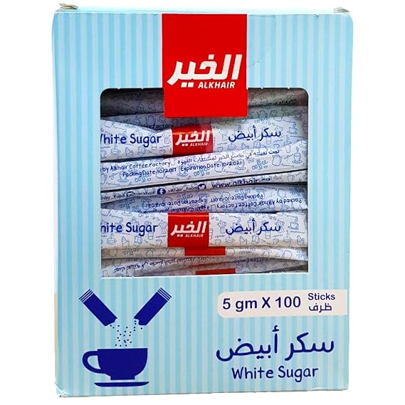 Individual Sugar Packets for Coffee White & Raw Cane Sugar Sticks Bulk 100 Count Coffee Packets for Home, Office, Cafe Pure Cane, Superfine & Powdered Options