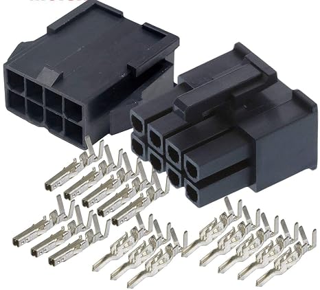Molex 8-Pin Black Connector Pitch 4.20mm.0165" w/18-24 AWG Pin Mini-Fit Jr