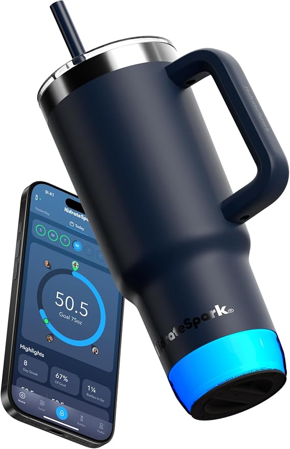 Hidrate Spark PRO 2 30oz Tumbler Smart Hydration Tumbler with Clinically Accurate Water Tracking & Extended Battery Life - Syncs with Apple Health, Fitbit, Smart Rings & Smart Watches - Navy