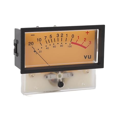 Audio VU Meter Header, Precision Level Meter, Backlit Compact Design, Real Time Measurement, 12V VU Panel Meter for Recording Studio, Audio Speaker, Pointer Dial Display 500UA 650ohm