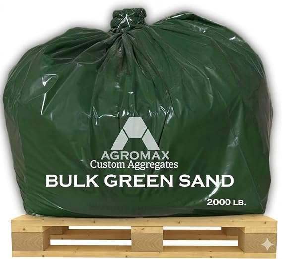 Bulk Green Silica Sand for Lawn Leveling, Putting Greens, Top Dressing, Divot Repair, Artificial Turf and Landscaping, Long Lasting Natural Green Color 50/70 Specification 2,000 LB Bag