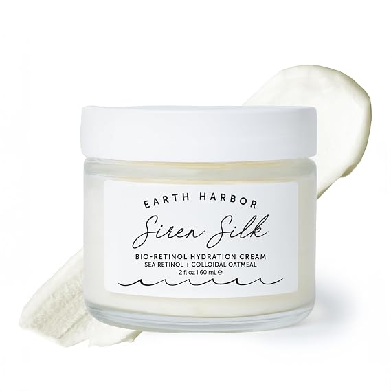 Earth Harbor SIREN SILK Multi-Tasking Hydration Creme Packed with 20 Botanical Actives, Vegan & Cruelty-Free Night Cream with Sea Retinol Alternative for Intense hydration, Fine Lines & Wrinkles, 2 oz