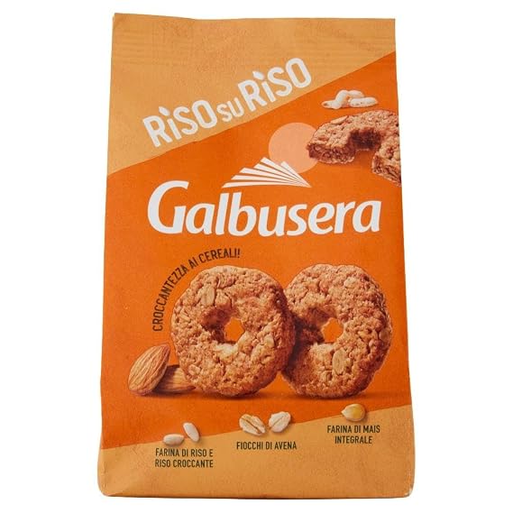 Galbusera Riso su Riso Biscuit with Cereal, Rice and Fruit - 6 x 40 - Total 240gr