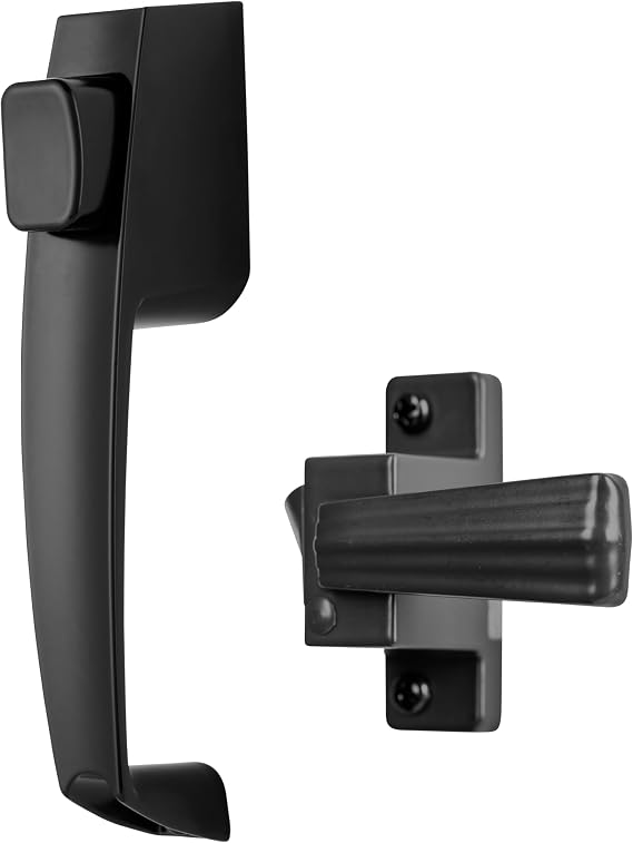 Wright Products V333BL Tie Down Push Button Door Latch for Screen and Storm Doors, Black
