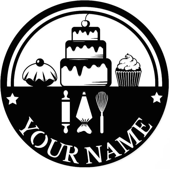 DOLOKEE Custom Bakery Metal Wall Decor Personalized Patisserie Sign