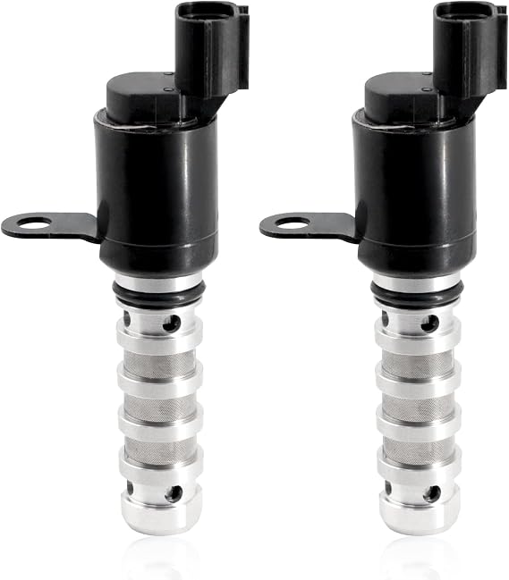 2PCS Intake & Exhaust Engine Variable Valve Timing (VVT) Solenoid, Compatible with Hyundai Santa Fe Sonata Tucson, Kia Forte Optima Sorento Sportage, Replaces 243552G500 243752G500