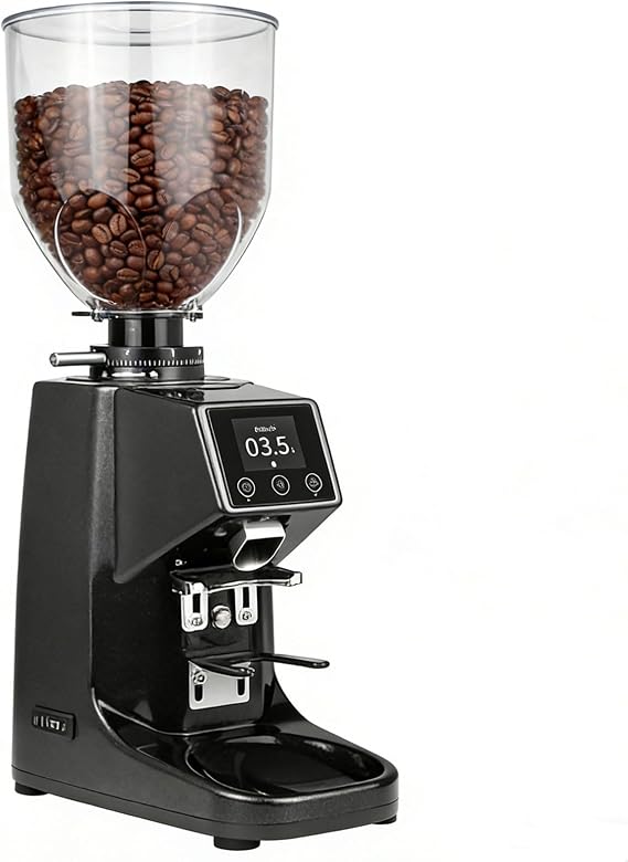 250W Professional Burr Coffee Grinder, Coffee Bean Grinder with Digital Touch Display& 500g Beans Capacity, 19 Precise Grind Settings, 64mm Stainless Steel Grinding Disc, One Touch Opetation(Black)