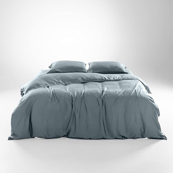 Olive + Crate Tencel Twin XL Duvet Cover Set, 2 Piece, Basalt Blue