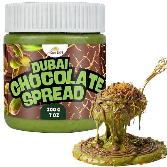 Dubai Chocolate Pistachio Peanut Spread Jar | Limited Seasonal Gourmet Halal Dessert Spread, Rich Pistachio & Peanut Flavor, Premium Gift-Ready Treat 7 oz (200g)