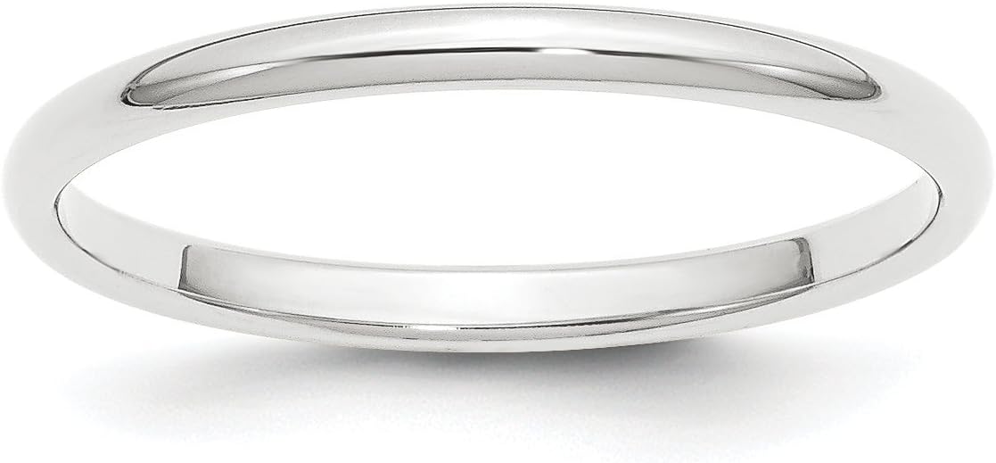 Solid Platinum 2mm Half Round Wedding Band Ring for Women or Unisex Polished Finish Classic Minimalist Plain Band Engravable Comfortable Fit Durable Platinum Jewelry Commitment or Promise Ring Stackab