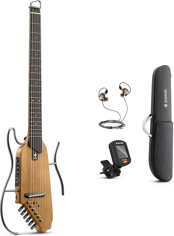 Donner Travel Guitar Mute Guitar Maple