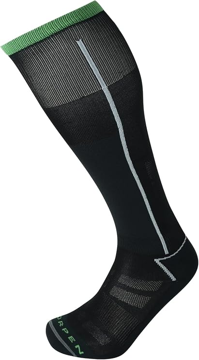 Lorpen T2 Performance Ultralight Sock, Unisex Design, Eco-Friendly & Sustainable, Tall and Thin, Black/Grey, Size Extra Large