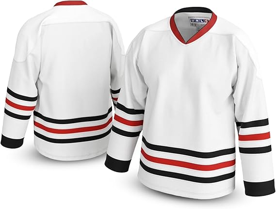 Blank Griswold-Inspired Hockey Jersey No Name or Graphics, 90s Holiday Style Throwback, Adult Sizes S5XL
