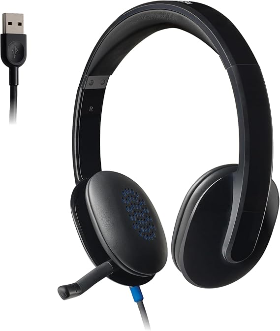 Logitech H540 Wired Headset for Windows and Mac, USB-A, Black