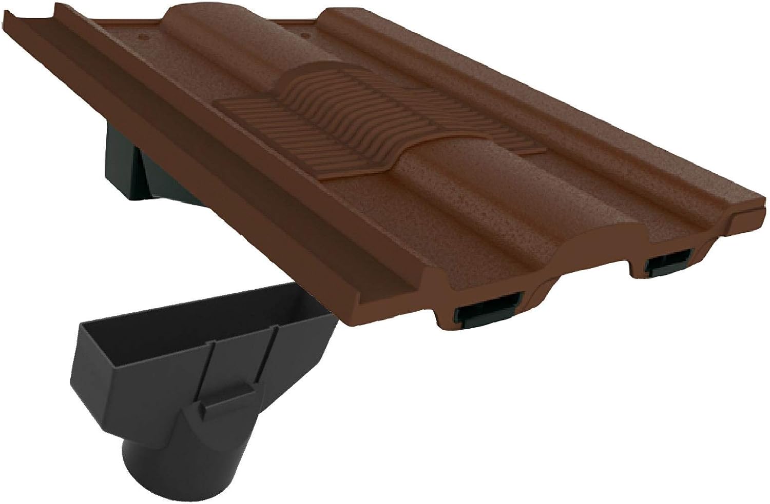 Dark Brown Castellated Roof Tile Vent & Adapter, Marley Ludlow Redland Sandtoft