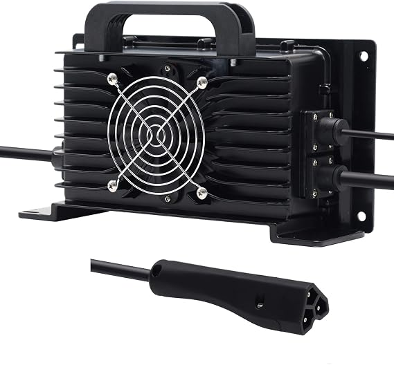 48V 15A Replacement Golf Cart Battery Charger for 48 Volt Ez-Go EZgo RXV/TXT with RXV Plug Triangle Style Plug Connector Waterproof IP67