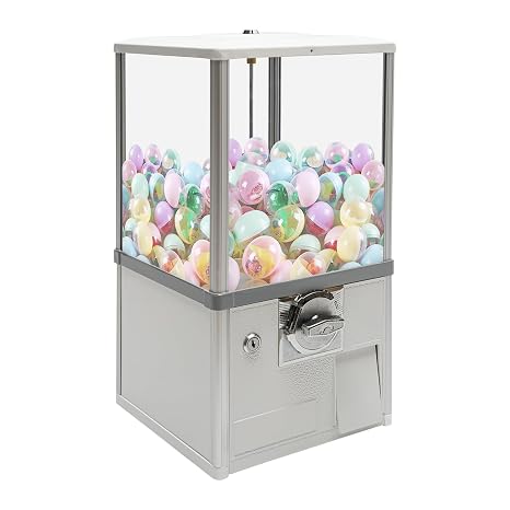 Store Bulk Vending Machine, Vintage Style Candy Gumball Machine, Commercial Candy Gumball Machine, Big Capsule Vending Machine White for Game Retail Stores (White)