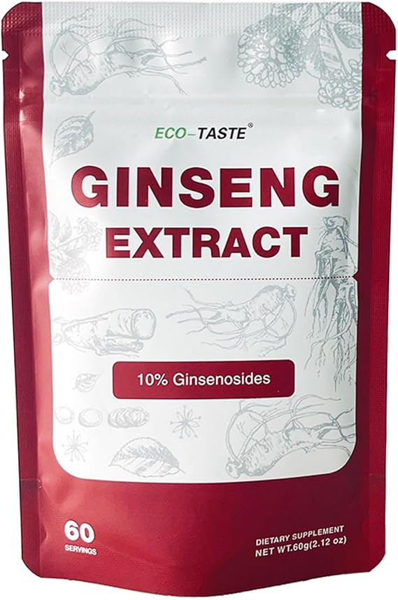 Ginseng Root Extract Powder-Korean Panax for Smoothies, Coffee or Drinks, 10% Ginsenosides, 60g (60 Servings)