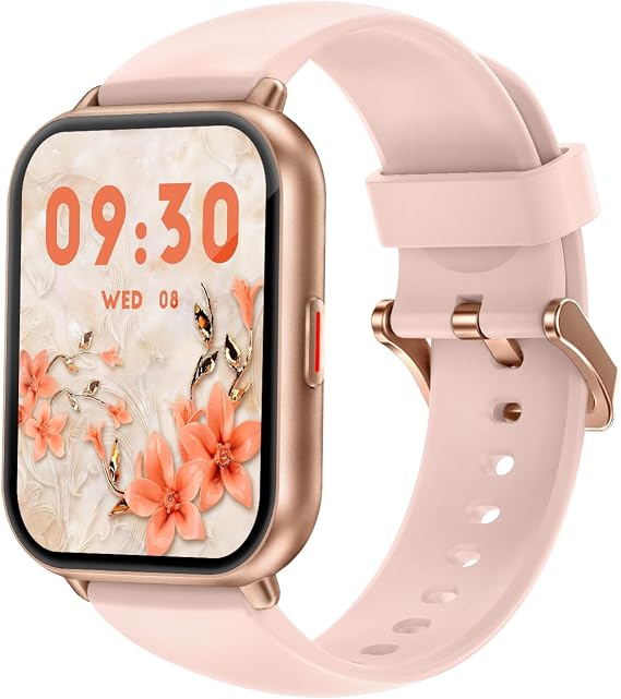 RUIMEN Smart Watch for Women Men IP68 Waterproof with Heart Rate and Blood Oxygen Monitor,Sleep and Calorie Monitor, Stopwatch, Pedometer 1.69 Inch Touch Screen Fitness Tracker for iOS Android Pink