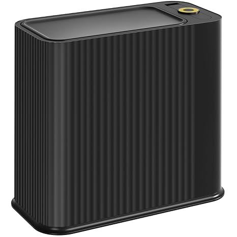 SUBEKYU Bathroom Trash Can with lid,3.5 Gal Small Kitchen Garbage Can,Plastic Office Waste Bin,Slim Wastebasket for Narrow Space,Black