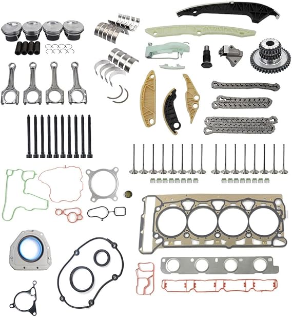 Engine Overhaul Rebuild Pistons & Rods Kit Replacement for VW Jetta Tiguan Golf GTI Passat CC Audi A4 Q5 TT 2.0 TSI TFSI CCTA 2008-2011
