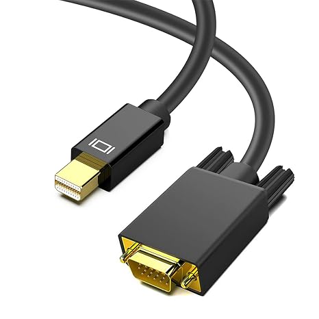 AKWOR Mini Displayport to VGA Cable 6FT, Mini DP to VGA Cable (Thunderbolt 2 Compatible) with MacBook Air/Pro, Surface Pro/Dock, iMac, Mac mini, Monitor, Projector