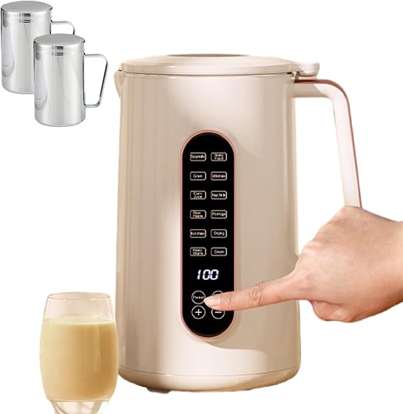 Soy Milk Maker Automatic Almond Milking Machine With 12h Appointment Function, Low Noise Wall Crushing Machine For Home And Commercial Use, 1.5l Cold Drink (With 2 Cups)
