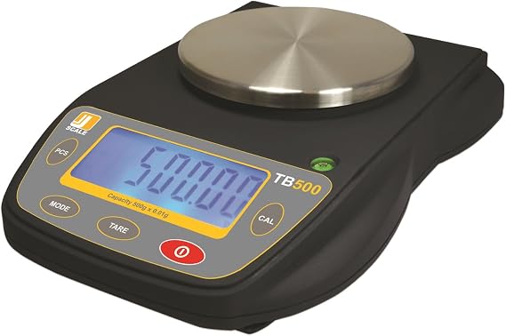 Jennings TB500 500g x 0.01g Digital Precision Scale | Counting, zero and tare modes, backlit LCD, stainless steel tray, AC adapter included