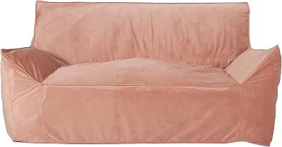 Christopher Knight Home Velie 2 Seater Oversized Bean Bag Chair with Armrests - Velveteen - Pink