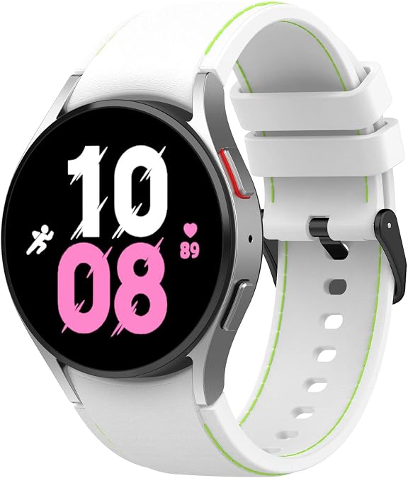Watch Band Compatible for Samsung Galaxy Watch 6/5/4, 6 Classic, 5 Pro 45mm, 4 Classic, 3 41mm Strap, Silicone Adjusted Replacement Wristband