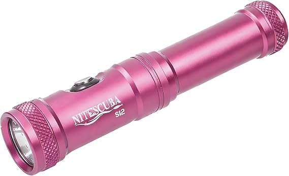 Scuba Diving Flashlight Dive Lights Torch 1200 Lumen Underwater 100m Holder with Waterproof Rechargeable Battery Professional Submersible Light for Submarine Deep Sea Cave at Night (Pink)