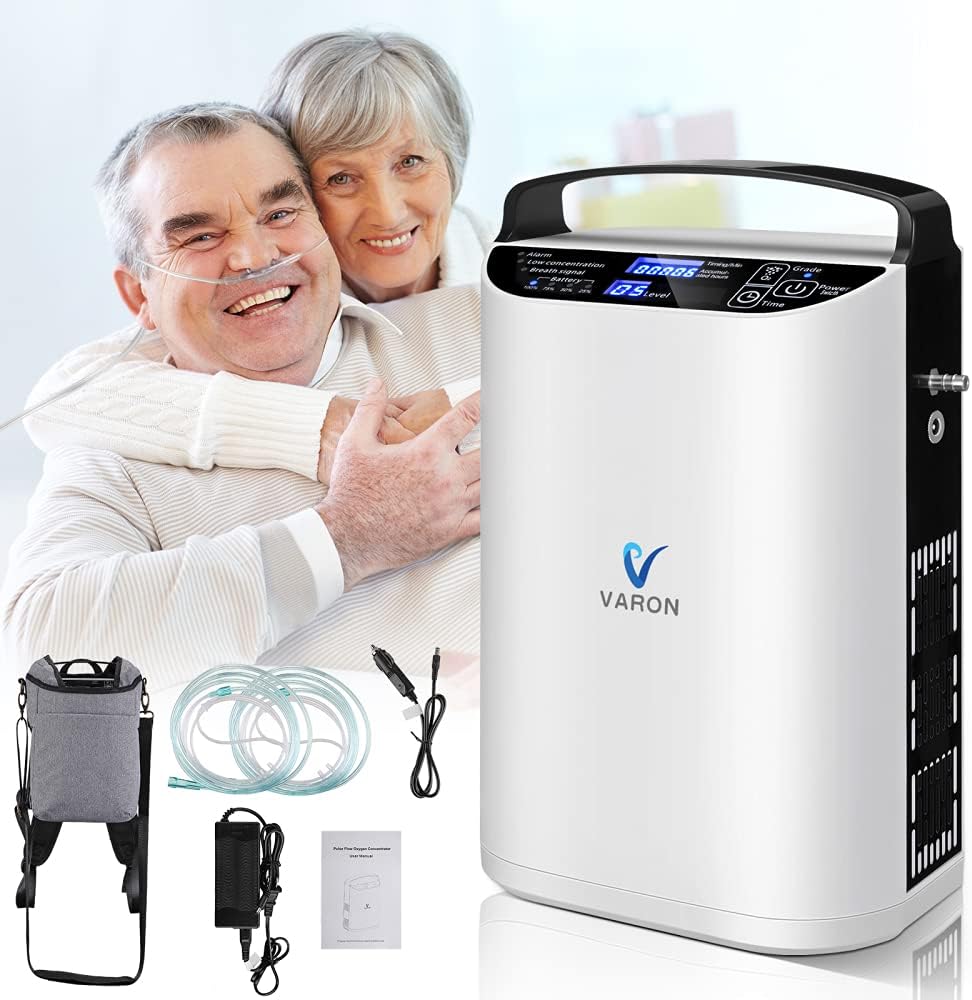 Portable Health Oxygen Machine 1-5L Wheelchair Lightweight Oxygen Machine for Travel/Car 93% with Battery/Bag