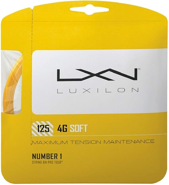 Luxilon 4G Soft Polymer - 125/16 Gauge Polyester (Poly) Tennis Racquet String 4-Pack (4 Sets Per Order)