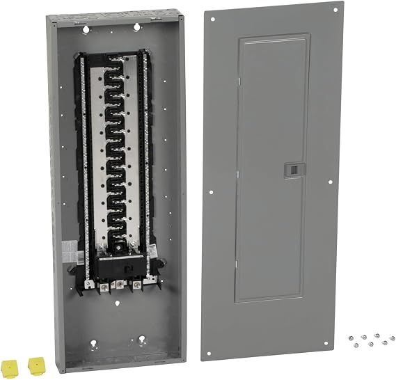 Square D - HOM4284M200PC Homeline 200-Amp 42-Space 84-Circuit Indoor Convertible Main Breaker Load Center with Cover, Plug-on Neutral Ready