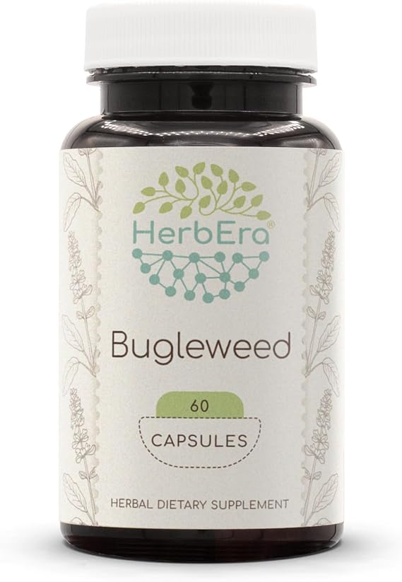 HerbEra Bugleweed Vegan Capsules Cardiovascular & Calm Support, Lycopus Virginicus Dried Herb, Relaxation Capsules, Herbal Supplement (60 Capsules)