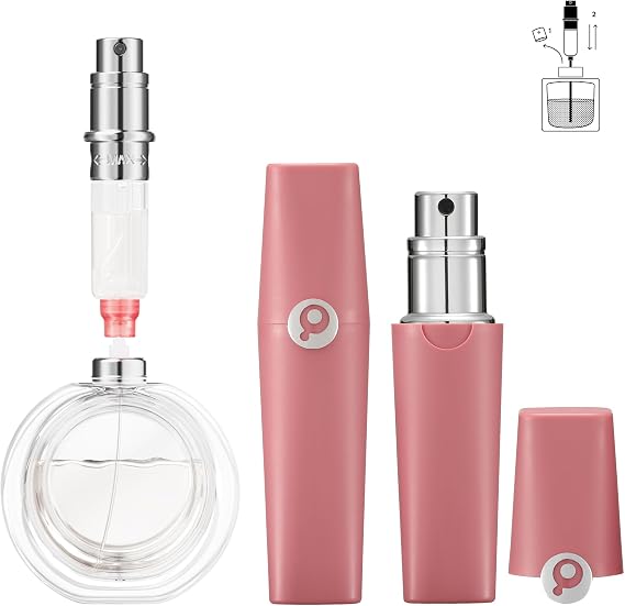 Perfume Pod ATOM Refillable Perfume Atomizer, 5ml Mini Travel Perfume Spray Bottle Easy Bottom Refill, Leak-Proof Pocket Perfume Atomizer, TSA Approved Portable Fragrance Sprayer for Purse & Travel